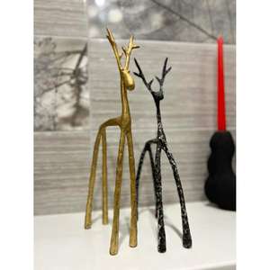 Artisanat rennes tailles personnalisées en fonte d'aluminium argent renne Sculpture événement fournitures articles cadeaux renne de noël pour 2025 - Product Image 4