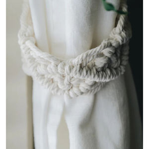 Accesorios para el hogar Decoración blanca tejida a mano interior y exterior café restaurante cortina Tieback titular en la India calidad estándar - Product Image 4