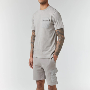 Vente chaude Ensemble de shorts en tissu éponge décontracté pour hommes en deux pièces pour l'été Respirant Séchage rapide Logo personnalisé Taille plus Polyester/Coton - Product Image 3