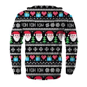 Ropa informal de calle con estampado de grafiti de Papá Noel para hombre, sudadera cálida de invierno con estampado personalizado, algodón pesado, Terry francés de gran tamaño - Product Image 5