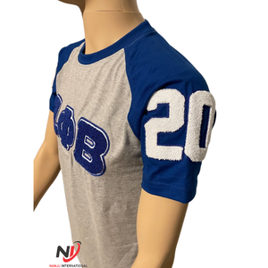 เสื้อยืดแขนยาวปักลาย Zeta Phi Beta คอกลมทรงปกติสำหรับผู้ชาย สีเทา-น้ำเงิน ผ้าฝ้ายเจอร์ซีย์ สวมใส่สบายๆ ในฤดูใบไม้ผลิ เป็นมิตรกับสิ่งแวดล้อม - Product Image 3