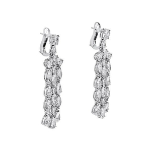 Magnifiques boucles d'oreilles pendantes en diamant 11,40 CTW clarté VVS, vente en gros, bijoux de luxe sur mesure en or blanc, nouvelle tendance - Product Image 2