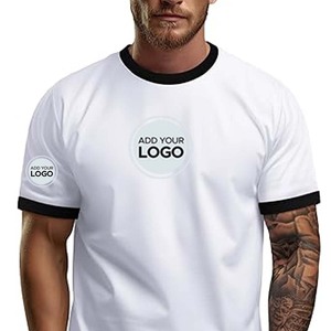 T-shirt pour homme, coupe classique, vente en gros personnalisée, 100% coton, manches courtes, col rond, uni, streetwear - Product Image 1