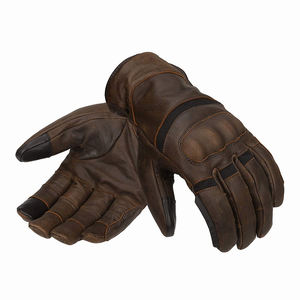 Genuine Leather Vintage Motorcycle Full Finger <b>Gloves</b> Dark Brown Color Rubber Guard Protection <b>Touchscreen</b> Motorbike <b>Gloves</b> - Product Image 1