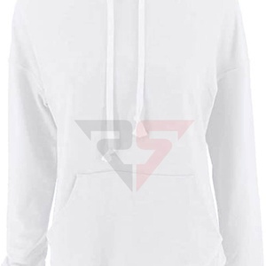 Sudadera con capucha blanca de lana con logotipo personalizado para mujer, ropa de calle, sudaderas con capucha de talla grande lavadas con ácido Vintage 2023 - Product Image 3