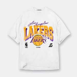 Camiseta de Baloncesto LA Lakers de Corte Holgado, 100% Algodón Orgánico, Transpirable, para Verano, con Etiqueta y Logotipo Personalizados, Buen Servicio - Product Image 1