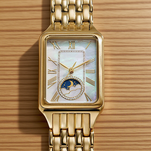 Montre à quartz avec logo personnalisé pour femmes, montre-bracelet de dame de luxe étanche en or rose et en alliage de diamants bon marché - Product Image 5