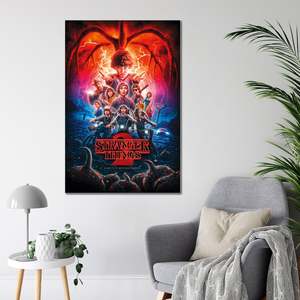 Póster de Lona de Estilo Moderno de la Segunda Temporada de Stranger Things, Collage con Marco Negro para Decoración de Pared - Product Image 2