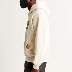 เสื้อฮู้ดดี้หนานุ่มสำหรับผู้ชาย ผ้าฝ้าย 100% OEM ผ้าเฟรนช์เทอร์รี่ ขนฟลีซ ปักลายเชนิลล์ เป็นมิตรกับสิ่งแวดล้อม ระบายอากาศได้ดี สีพื้น สไตล์ลำลอง - Product Image 5