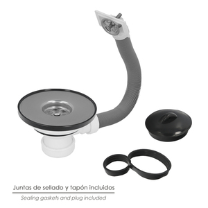 Valvola per lavabo O/ 115 mm. Altezza 1 1/2 pollici 40 mm. Con sistema di troppopieno - Product Image 4