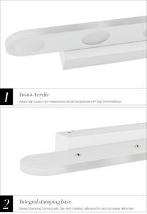 Modern LED Wall Lamp Aluminum Body White Rectangular 3500K Warm White Bathroom Lighting Surface Mounted - Product Image 4