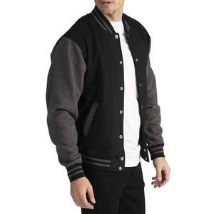 Veste de baseball décontractée tendance en gros, veste personnalisée en coton et polyester - Product Image 4