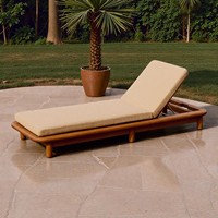Chaise longue de plage en bois de luxe pour l'extérieur avec dossier réglable, résistante aux intempéries, pour les hôtels, les piscines et les complexes hôteliers