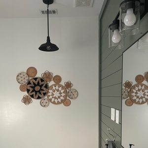 บ้านไร่แบบชนบทตะกร้าแขวนผนังงานสานด้วยมือสไตล์แอฟริกัน-จานตกแต่งผนังสำหรับบ้านโรงแรม-ของขวัญสำหรับเธอ - Product Image 2