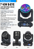 Projecteur LED Wash Zoom Bee Eye 7x40W RGBW 4-en-1 DMX512 IP33 5000K 27000 Lumens pour scène, discothèque, DJ, fête, club, bar