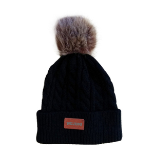 Gorro de punto de Cachemira de lujo, gorro de alta calidad con logotipo personalizado, gorros cálidos de invierno con puños acanalados para hombres y mujeres, Unisex - Product Image 3
