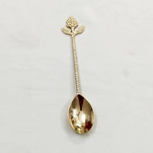 Popular Metal Dessert <b>Spoon</b> Full Ribbed Brass Handle <b>Gold</b> Plated for Wedding Tabletop Dinner And Dessert <b>Spoons</b> - Product Image 4