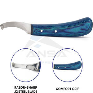 Couteau à sabots ANSA IMPEX AI-Horse, lame courbée à une seule face, acier inoxydable professionnel, manche en bois, outil multifonctionnel pour fermeur de chevaux - Product Image 4