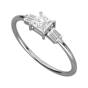 Anillo de Boda de Diamantes Princess And Baguette para Mujer - Product Image 1