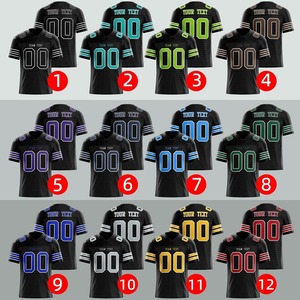 Vente chaude en gros maillot de Football américain personnalisé 2025 nouveaux modèles maillot respirant d'entraînement de broderie par sublimation - Product Image 4