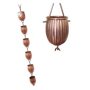 โซ่ระบายน้ำตกแต่งสวนแบบพรีเมียมสำหรับรางน้ำฝนบนหลังคา ทำจากโลหะ - Product Image 4