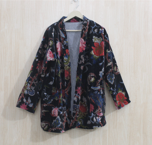 Kimono de terciopelo de fabricante y venta al por mayor, Kimono de algodón, bata de terciopelo, albornoz de terciopelo, Kimono de algodón, vestido de noche - Product Image 1