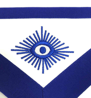 Tablier de Maître Maçon Maçonnique Personnalisé de Haute Qualité, Forme Ronde, Durable, Broderie Machine, Service OEM Franc-Maçon