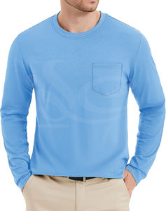 T-shirt à manches longues pour hommes, dernier design, anti-rides, col rond, Streetwear, léger et respirant pour le coton, couleur personnalisée, logo mince - Product Image 5