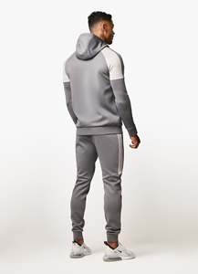 Survêtement gris OEM en gros Poignets et ourlet côtelés Deux poches latérales zippées Survêtement de jogging respirant fabriqué au Pakistan - Product Image 2