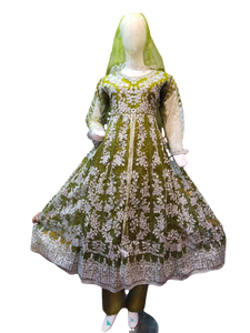 Robe de style Maxie brodée fantaisie pour femme Vêtements pakistanais prêts à l'emploi respirants pour les occasions de club - Product Image 5