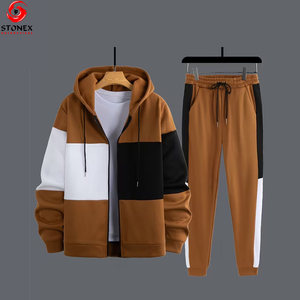 Survêtement en molleton uni à capuche pour hommes, grande taille, avec un design unique, vente en gros, automne, personnalisé - Product Image 1