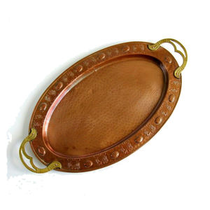 Serveur de petit-déjeuner en métal au design moderne plateau de service décoratif fait à la main finition polie personnalisable pour les ustensiles de cuisine domestiques - Product Image 2