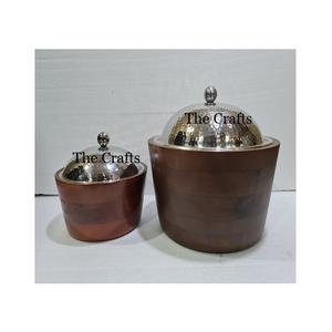 Casserole en acier inoxydable avec couvercle en bois, forme ronde, casserole pour restaurant - Product Image 4