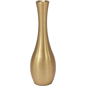 Luxueux vase à fleurs en métal doré mat finition enduite de poudre décor à la maison pour de superbes arrangements floraux - Product Image 1