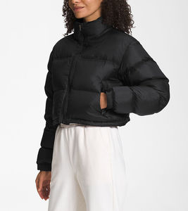 Veste courte thermique pour femme, automne-hiver, nouveau design, matelassée, rembourrage en coton, fermeture éclair en nylon, logo, pas cher - Product Image 4