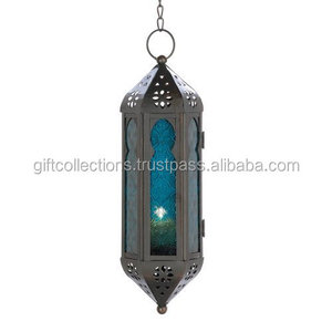 Lanterne moderne en métal noir Taille personnalisable Bougeoirs filaires décoratifs intérieurs/extérieurs avec lanterne en verre - Product Image 6