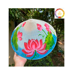 หมวกทรงกรวยจากธรรมชาติหมวกใบปาล์มเวียดนามทำด้วยมือสำหรับใช้กลางแจ้งและวัฒนธรรมขายส่ง - Product Image 1