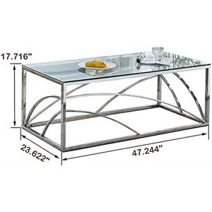 Construido con acero inoxidable de alta calidad y mesa de centro de vidrio audaz y versátil para la decoración estilo de diseño multifuncional - Product Image 2