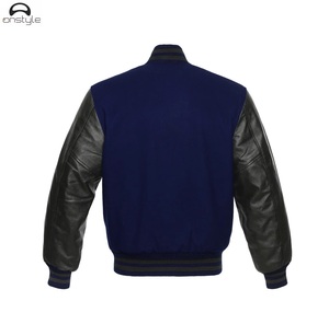 ONSTYLE SPORTS Custom Embroidered Logo Genuine Leather Baseball Bomber Varsity Jacket Men Winter Stand Waterproof Breathable - Product Image 2