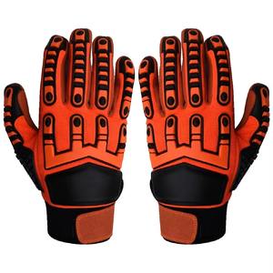 Usine Anti Vibration Rouge TPR Impact Gants Hommes Mécanicien Champ Pétrolier Gants De Travail Résistance Aux Coupures - Product Image 1