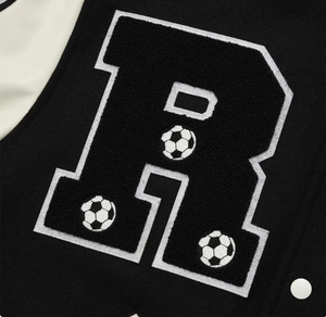 แจ็กเก็ตเบสบอลปักลายหนังกำมะหยี่สำหรับผู้ชายเสื้อแจ็กเก็ตเบสบอลโลโก้ตามสั่ง - Product Image 6