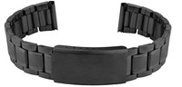 Bracelets de montre intelligente unisexe GD7015 noirs en acier inoxydable de luxe 20-22 mm respirants, durables, réglables, étanches, souples et confortables