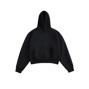 Sudaderas cortas con capucha Cleanfit Y2K para Hombres y Mujeres 2000S moda coreana chándal gris con Bolsillo grande 100% Sudadera con capucha de algodón - Product Image 3