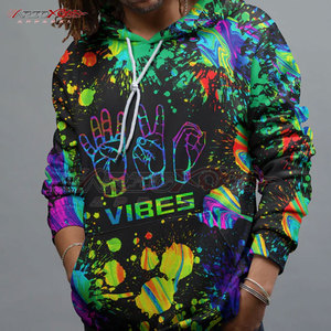 Basics Sudadera con capucha de lana de invierno con estampado de transferencia de calor para hombre Estampado gráfico en negrita Capucha con cordón ajustable Tamaño de color personalizable - Product Image 5