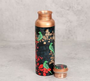 Vente en gros Bouteille d'eau avec revêtement en laque Meena en cuivre pur Protection avancée contre les fuites avec moins de joint pour verres - Product Image 2