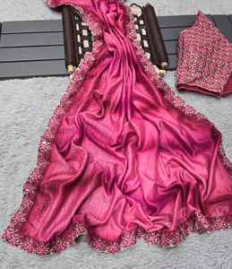 Venta caliente Sari de seda indio para bodas y festivales para adultos precio al por mayor de proveedor confiable - Product Image 5