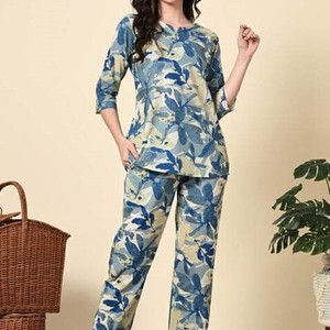 Precio al por mayor Nuevo Impreso Algodón Caftán Tamaño libre Sexy Caftán Vestido de noche Mujeres Ropa de dormir - Product Image 4