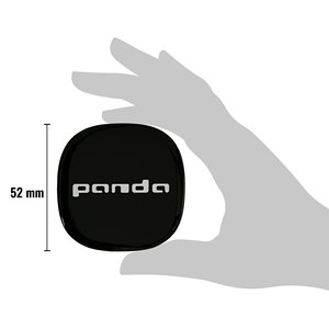 Cappucci centrali ruota 3D nero per Fiat Panda 52 mm di diametro 1 pezzo con finitura cromata e ABS - Product Image 5
