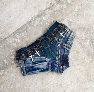 Shorts en jean d'été sexy avec broderies, shorts booty, grande taille, shorts en jean déchirés Daisy-duke pour femmes - Product Image 6