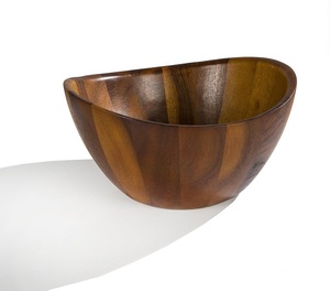Bol de service en bois d'acacia de haute qualité et le plus vendu avec nouvelle cuillère pour bol de mélange de fruits à salade personnalisé fabriqué au Vietnam - Product Image 2